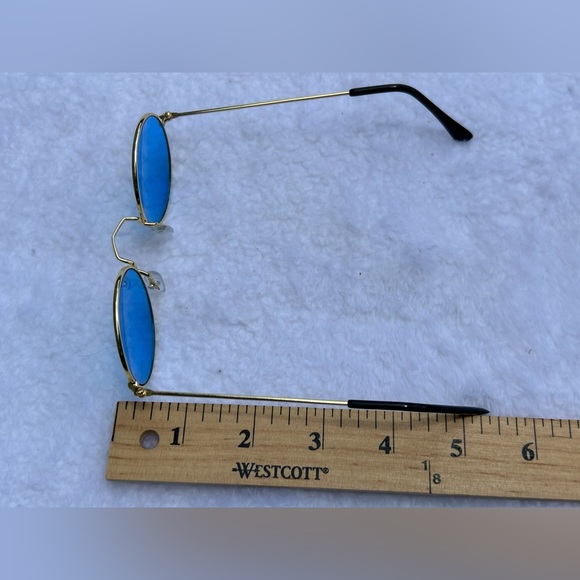 Blue Round Boho Hippie Sunglasses - Picture 10 of 10